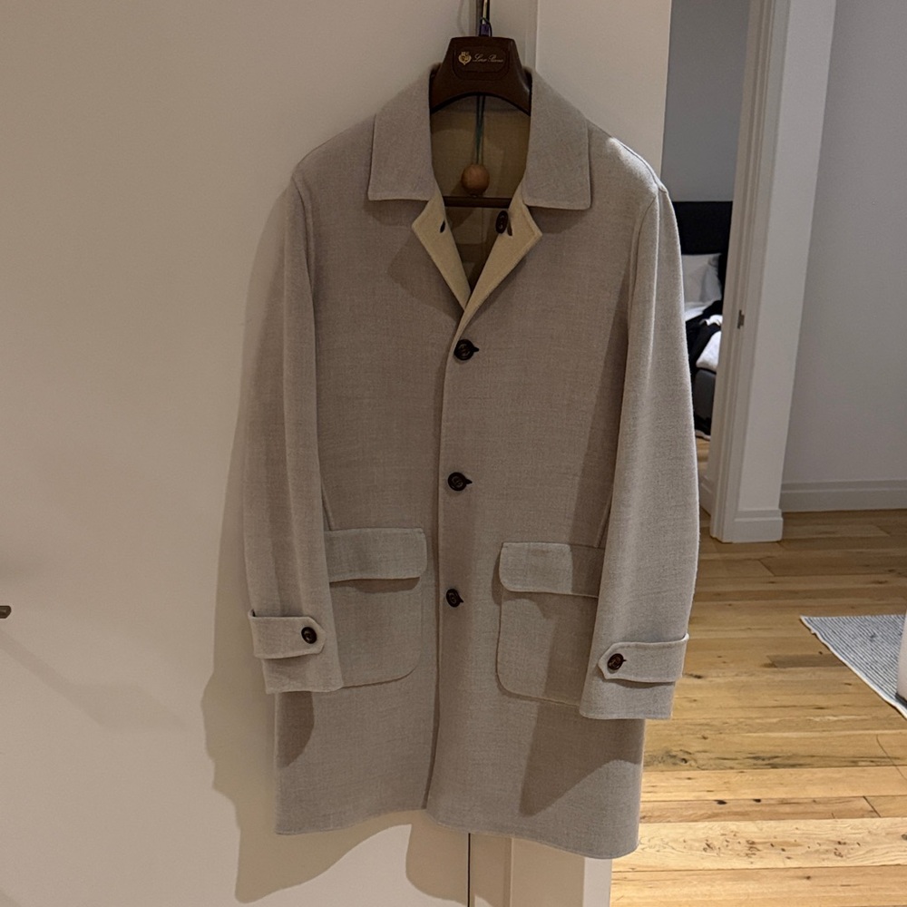 Eleventy Light Gray Trench Coat